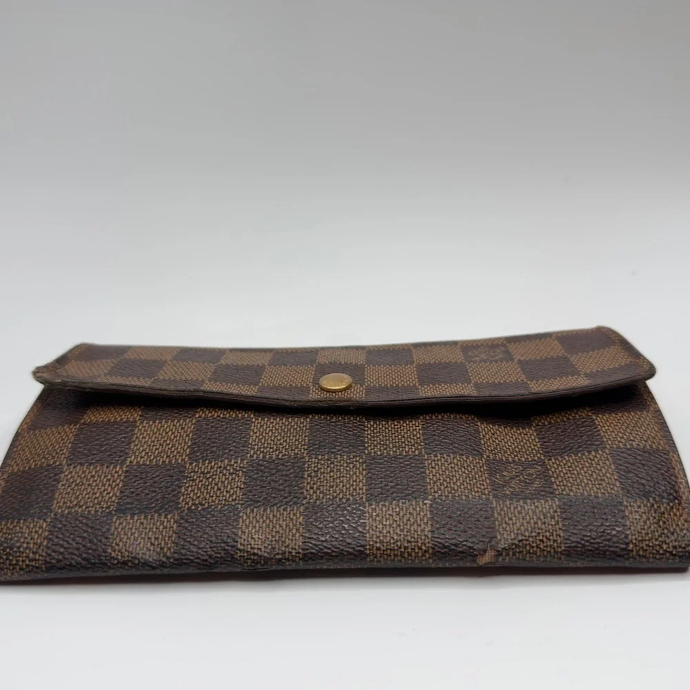 Louis Vuitton Portefeuille Sarah Damier Wallet Ebene Brown | Women’s | Used |